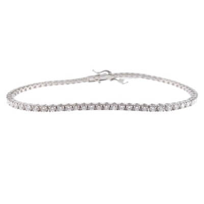 Diamond Tennis Bracelet Set In 18K White Gold