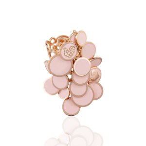 Paillettes Cascade Ring In Pink Enamel