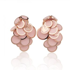 Paillettes Cascade Earrings In Pink Enamel