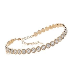 18K Pink Gold Paillettes Choker in Diamonds Pave