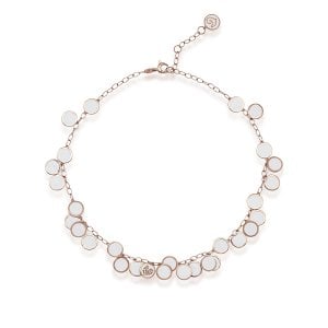 Paillettes Choker Necklace In White Enamel