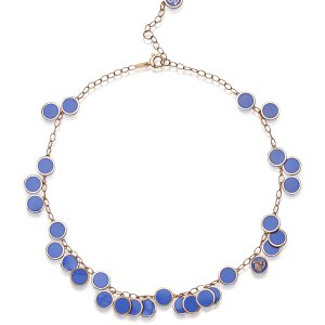 Paillettes Choker Necklace In Capri Blue Enamel