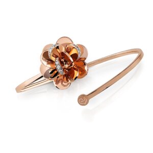 18K Pink Gold Paillettes Bangle in Diamonds