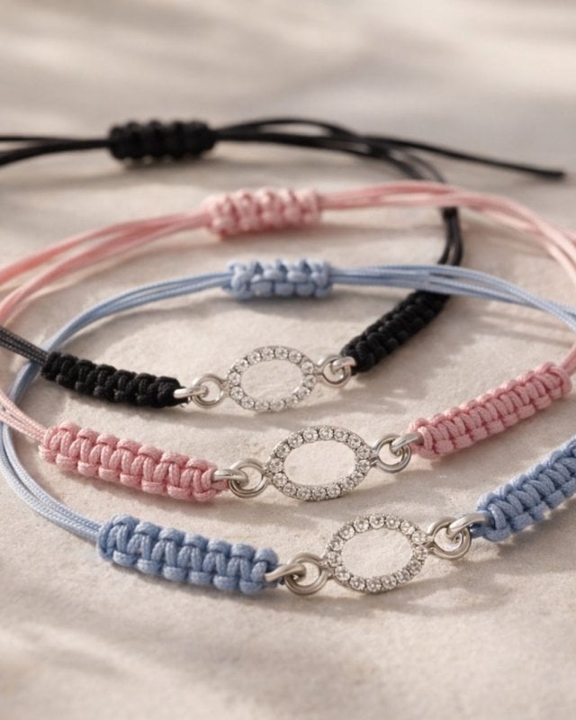 A whisper of elegance: natural diamonds set in luminous white gold, suspended on a delicate nylon thread — timeless luxury